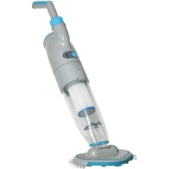 Outsunny Aspirateur De Piscine électrique Portable Rechargeable Avec Brosse Et Cartouche Filtrante - 2 Vitesses - ABS PP Gris Bleu