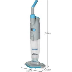 Outsunny Aspirateur De Piscine électrique Portable Rechargeable Avec Brosse Et Cartouche Filtrante - 2 Vitesses - ABS PP Gris Bleu -Outsunny Soldes Magasin 54817244 3