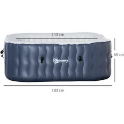 Outsunny Spa Gonflable Carré 4-6 Places - 108 Buses D'air Hydro-massantes - Fonctions Chauffage Filtration - Liner PVC Bleu Blanc -Outsunny Soldes Magasin 54943834 3