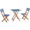 Outsunny Ensemble Bistro De Jardin 3 Pièces Pliantes Style Colonial 2 Chaises + Table Bois Pin Pré-huilé Peint Bleu - Bleu -Outsunny Soldes Magasin 55776853 1
