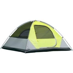 Outsunny Tente De Camping 3 Personnes - Portes Zippées, Poche Rangement, Sac Transport Inclus - Dim. 210L X 210l X 119H Cm - Fibre Verre Polyester Tissu Oxford Gris Vert - Vert
