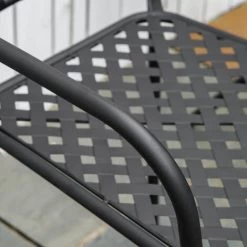 Outsunny Lot De 2 Chaises De Jardin Métal époxy Style Fer Forgé Avec Mosaïque - Accoudoirs - Noir -Outsunny Soldes Magasin 56390836 4