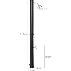 Outsunny Douche Solaire D'extérieur Réservoir 20L Pression Max. 3,5 Bar - Mitigeur, Grand Pommeau Orientable, Robinet à Pieds - PVC ABS Noir - Noir 9 Outsunny Douche Solaire D'extérieur Réservoir 20L Pression Max. 3,5 Bar - Mitigeur, Grand Pommeau Orientable, Robinet à Pieds - PVC ABS Noir - Noir -Outsunny Soldes Magasin 56390867 3