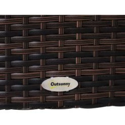 Outsunny Ensemble Salon De Jardin 6 Places Style Colonial Coussins Zippés Déhoussables Résine Tressée Bois D'acacia Pré-huilé - Marron -Outsunny Soldes Magasin 56842105 4