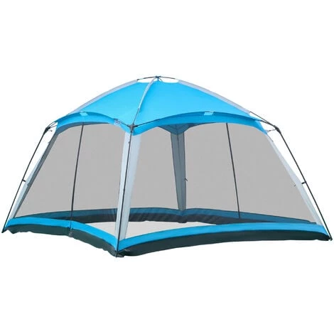 Outsunny Tente De Camping Familiale - Tente Dôme 8 Pers. Max. - Sac De Transport, 4 Parois En Maille - Dim. 3,6L X 3,6l X 2,2H M - Polyester Bleu 3 Outsunny Tente De Camping Familiale - Tente Dôme 8 Pers. Max. - Sac De Transport, 4 Parois En Maille - Dim. 3,6L X 3,6l X 2,2H M - Polyester Bleu
