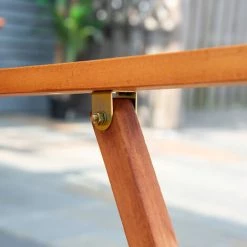 Outsunny Ensemble De Jardin 4 Places 5 Pièces - Table à Manger Rectangulaire Et 4 Chaises Pliables - Bois De Peuplier Pré-huilé -Outsunny Soldes Magasin 57125664 5