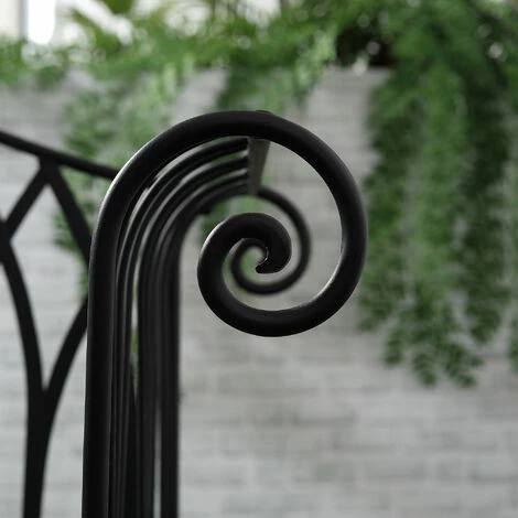 Outsunny Banc De Jardin 2 Places Style Néo-rétro Fer Forgé Lignes Fuselées Métal époxy Noir 7 Outsunny Banc De Jardin 2 Places Style Néo-rétro Fer Forgé Lignes Fuselées Métal époxy Noir – Image 5