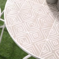 Outsunny Ensemble De Jardin Bistro 3 Pièces 2 Chaises Pliantes Et Table Ronde - Métal époxy, Plateau Mosaïque - Blanc - Blanc -Outsunny Soldes Magasin 57600897 4