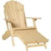 Outsunny Fauteuil De Jardin Adirondack Pliable - Repose-pied Rétractable - Bois Pin Pré-huilé Coloris Naturel - Beige -Outsunny Soldes Magasin 58667109 1