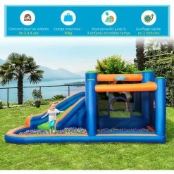 Outsunny Château Gonflable Enfant - Toboggan, Trampoline, Piscine - Gonfleur, Sac De Transport Inclus - Dim. 3,8L X 3,4l X 1,7H M - Polyester Multicolore - Rouge 11 Outsunny Château Gonflable Enfant - Toboggan, Trampoline, Piscine - Gonfleur, Sac De Transport Inclus - Dim. 3,8L X 3,4l X 1,7H M - Polyester Multicolore - Rouge -Outsunny Soldes Magasin 59671523 5