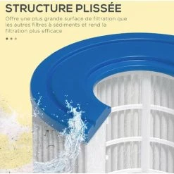 Outsunny Lot De 8 Cartouches Filtrantes Pour Spa - Cartouches De Filtration - PP Bleu Fibres Dacron Blanc - Bleu -Outsunny Soldes Magasin 60072248 4