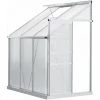 Outsunny Serre De Jardin Adossée Aluminium Polycarbonate 2,44 M² Dim. 1,92L X 1,27l X 2,14H M Avec Fenêtre Et Porte Coulissante - Transparent -Outsunny Soldes Magasin 63842203 1