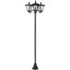 Outsunny Lampadaire De Jardin Luminaire Extérieur Solaire LED 3 Têtes 120 Lm Dim. 51,5L X 47l X 182,5H Cm Acier Inox. Plastique Noir - Noir