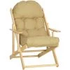 Outsunny HOMCOM Fauteuil Chaise Pliable Et Inclinable En Bois Grand Confort Avec Coussin Capitonné épais - Dim. 71I X 89P X 96H Cm - Beige 1 Outsunny HOMCOM Fauteuil Chaise Pliable Et Inclinable En Bois Grand Confort Avec Coussin Capitonné épais - Dim. 71I X 89P X 96H Cm - Beige -Outsunny Soldes Magasin 67360658 1