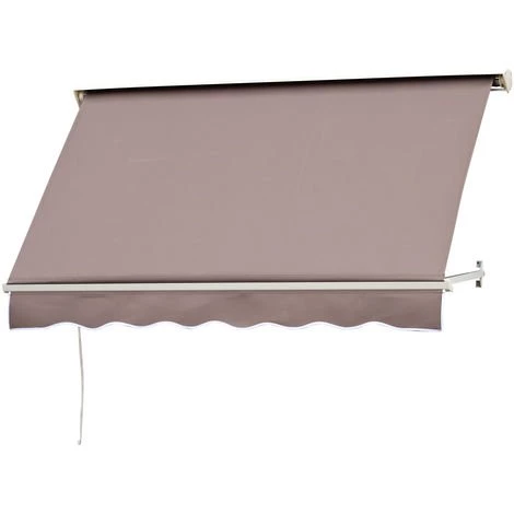 Outsunny Store Banne Manuel Inclinaison Réglable Aluminium Polyester Imperméabilisé 70L X 180l Cm Taupe Clair - Marron 3 Outsunny Store Banne Manuel Inclinaison Réglable Aluminium Polyester Imperméabilisé 70L X 180l Cm Taupe Clair - Marron