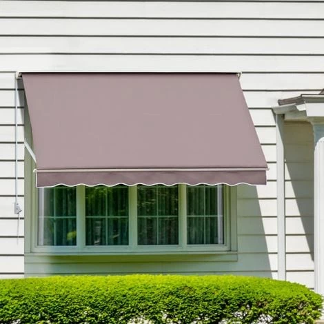 Outsunny Store Banne Manuel Inclinaison Réglable Aluminium Polyester Imperméabilisé 70L X 180l Cm Taupe Clair - Marron 4 Outsunny Store Banne Manuel Inclinaison Réglable Aluminium Polyester Imperméabilisé 70L X 180l Cm Taupe Clair - Marron – Image 2