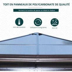 Outsunny Tonnelle Pavillon De Jardin Imperméable 4 Parois Latérales Anti-UV 4 Moustiquaires Panneaux Polycarbonate Alu 3L X 3l X 2,6H M Chocolat Beige - Marron 10 Outsunny Tonnelle Pavillon De Jardin Imperméable 4 Parois Latérales Anti-UV 4 Moustiquaires Panneaux Polycarbonate Alu 3L X 3l X 2,6H M Chocolat Beige - Marron -Outsunny Soldes Magasin 6812082 4