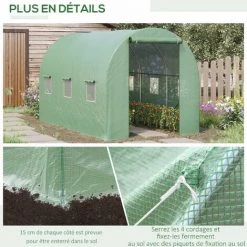Outsunny Serre De Jardin Tunnel 7m² 3,5L X 2l X 2H M Châssis Tubulaire Acier Galvanisé Renforcé 6 Fenêtres 1 Portes Vert - Vert 11 Outsunny Serre De Jardin Tunnel 7m² 3,5L X 2l X 2H M Châssis Tubulaire Acier Galvanisé Renforcé 6 Fenêtres 1 Portes Vert - Vert -Outsunny Soldes Magasin 6812162 5