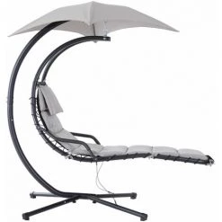 Outsunny Bain De Soleil Transat Suspendu Avec Pare-soleil Et Matelas Design Contemporain 190L X 115l X 190H Cm Acier Polyester Gris Noir 10 Outsunny Bain De Soleil Transat Suspendu Avec Pare-soleil Et Matelas Design Contemporain 190L X 115l X 190H Cm Acier Polyester Gris Noir -Outsunny Soldes Magasin 6812179 4