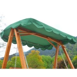 Outsunny Balancelle De Jardin 3 Places 2 Tablettes Support 1,95L X 1,3l X 1,85H M Charge Max. 360 Kg Bois De Pin Vert -Outsunny Soldes Magasin 6812182 5