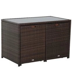 Outsunny Ensemble Salon De Jardin Encastrable 4 Chaises Monoblocs Avec Coussins Déhoussables Et Table Résine Tressée Chocolat - Marron 10 Outsunny Ensemble Salon De Jardin Encastrable 4 Chaises Monoblocs Avec Coussins Déhoussables Et Table Résine Tressée Chocolat - Marron -Outsunny Soldes Magasin 6824217 4