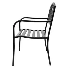 Outsunny Banc 3 Places De Jardin Terrasse Style Rural Chic 127L X 60l X 85H Cm Métal époxy Anticorrosion Noir -Outsunny Soldes Magasin 6923583 5