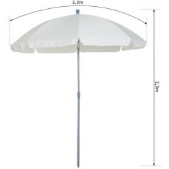 Outsunny Parasol Inclinable Octogonal De Jardin Ø 2,2 X 2,3 H M Métal Polyester Crème -Outsunny Soldes Magasin 6949692 3