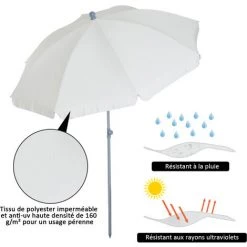 Outsunny Parasol Inclinable Octogonal De Jardin Ø 2,2 X 2,3 H M Métal Polyester Crème -Outsunny Soldes Magasin 6949692 4