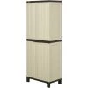 Outsunny Armoire De Jardin Armoire Haute Multi-rangements 2 Portes 3 étagères Réglables En Hauteur 65L X 37l X 172H Cm Gris Clair Chocolat -Outsunny Soldes Magasin 7006099 1
