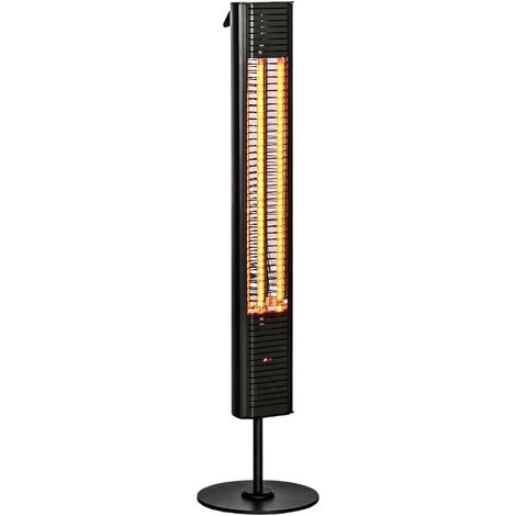 Outsunny Chauffage Extérieur Infrarouge 2000 W Max. Réglable 6 Niv. - Chauffage Radiant Sur Pied - Poignée, Télécommande - Alliage Alu. Fonte Noir - Noir 3 Outsunny Chauffage Extérieur Infrarouge 2000 W Max. Réglable 6 Niv. - Chauffage Radiant Sur Pied - Poignée, Télécommande - Alliage Alu. Fonte Noir - Noir