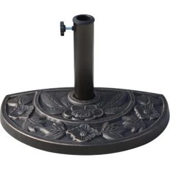 Outsunny Pied De Parasol Base De Lestage Parasol Demi-cercle Résine Imitation Fonte Motif Fleur 50L X 31l X 32H Cm Bronze -Outsunny Soldes Magasin 7227808 3