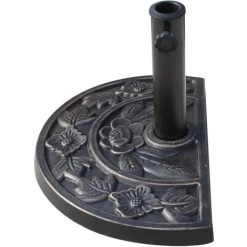 Outsunny Pied De Parasol Base De Lestage Parasol Demi-cercle Résine Imitation Fonte Motif Fleur 50L X 31l X 32H Cm Bronze -Outsunny Soldes Magasin 7227808 4