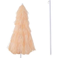 Outsunny Parasol De Plage Jardin Design Hawai 160 Cm Raphia Artificiel Beige -Outsunny Soldes Magasin 723653 5