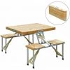 Outsunny Table De Camping Jardin Pique-nique Pliante En Bois Avec 4 Sieges -Outsunny Soldes Magasin 723691 1