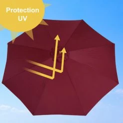 Outsunny Parasol Droit En Bois Polyester Haute Densité Protection Solaire Ø 3 X 2,5 M Rouge - Rouge 11 Outsunny Parasol Droit En Bois Polyester Haute Densité Protection Solaire Ø 3 X 2,5 M Rouge - Rouge -Outsunny Soldes Magasin 723711 5