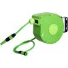 Outsunny Dévidoir Mural Enrouleur Automatique Pivotant 180° Tuyau 10 + 1 M Avec Lance Arrosage Support Mural Intégré Vert - Vert -Outsunny Soldes Magasin 7443057 1