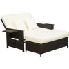 Outsunny Ensemble De Jardin 2 Places : Canapé Dossier Inclinable Tablettes Coffre Matelas Et Coussins Intégrées + Repose-pieds Résine Tressée Chocolat Polyester Crème 2 Outsunny Ensemble De Jardin 2 Places : Canapé Dossier Inclinable Tablettes Coffre Matelas Et Coussins Intégrées + Repose-pieds Résine Tressée Chocolat Polyester Crème -Outsunny Soldes Magasin 7491856 1