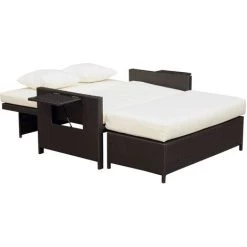 Outsunny Ensemble De Jardin 2 Places : Canapé Dossier Inclinable Tablettes Coffre Matelas Et Coussins Intégrées + Repose-pieds Résine Tressée Chocolat Polyester Crème 10 Outsunny Ensemble De Jardin 2 Places : Canapé Dossier Inclinable Tablettes Coffre Matelas Et Coussins Intégrées + Repose-pieds Résine Tressée Chocolat Polyester Crème -Outsunny Soldes Magasin 7491856 4