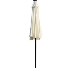 Outsunny Parasol Octogonal Inclinable Ø 2,7 X 2,4 M Lumineux Solaire 24 LED Polyester Haute Densité 180 G/m² Crème -Outsunny Soldes Magasin 7851576 5