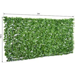 Outsunny Haie Artificiel érable Brise-vue Décoration Rouleau 3L X 1,5H M Feuillage Réaliste Anti-UV Vert - Vert -Outsunny Soldes Magasin 8612418 3
