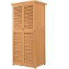 Outsunny Armoire De Jardin Abri Jardin Remise Pour Outils Sur Pied Dim. 79L X 42l X 160H Cm 2 étagères Portes Persiennes Toit Bitumé étanche Bois Pin Pré-huilé - Marron -Outsunny Soldes Magasin 9758249 1