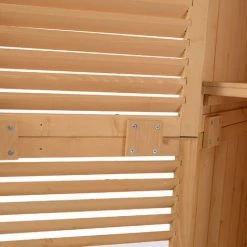 Outsunny Armoire De Jardin Abri Jardin Remise Pour Outils Sur Pied Dim. 79L X 42l X 160H Cm 2 étagères Portes Persiennes Toit Bitumé étanche Bois Pin Pré-huilé - Marron -Outsunny Soldes Magasin 9758249 4